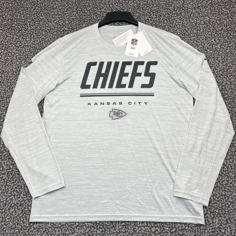 Nike Kansas City Chiefs NFL Dri-Fit Shirt Men Large Gray Long Sleeve New L